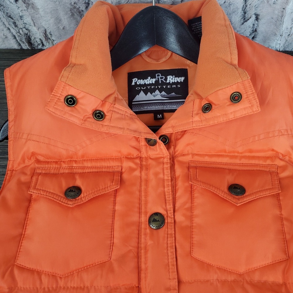 Powder River Outfitters Panhandle‎ Slim DOWN Puffer Vest Sz M Med Hunter Orange - Picture 2 of 9